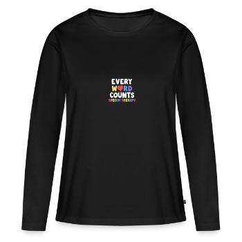 Every Word Counts Speech Therapy Speech Language - Frauen Premium Bio Langarmshirt - Schwarz - Vorne - Julia (174cm)