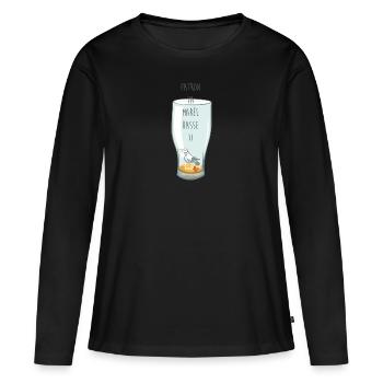 Marée basse - T-shirt manches longues Premium bio Femme - noir - Devant - Julia (174cm)