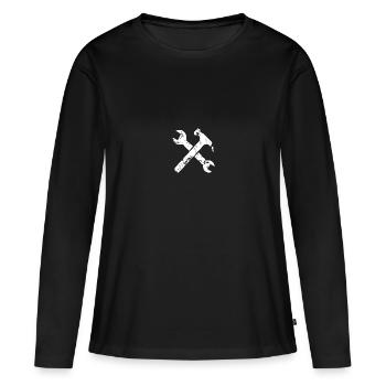 Outil Hammer Clé à molette - T-shirt manches longues Premium bio Femme - noir - Devant - Julia (174cm)