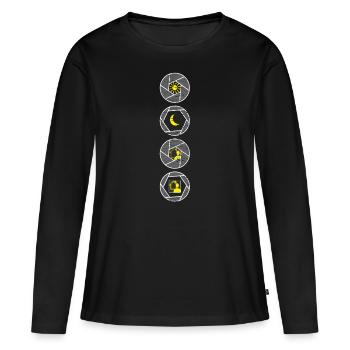 Aperture depth of field - Women's Premium Organic Long Sleeve Shirt - black - Front - Julia (174cm)
