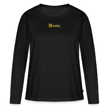 Ukraine ukrainien Je suis ukrainien slava ukraini - T-shirt manches longues Premium bio Femme - noir - Devant - Julia (174cm)