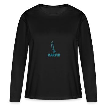 Blasmusik Marvin - Frauen Premium Bio Langarmshirt - Schwarz - Vorne - Julia (174cm)