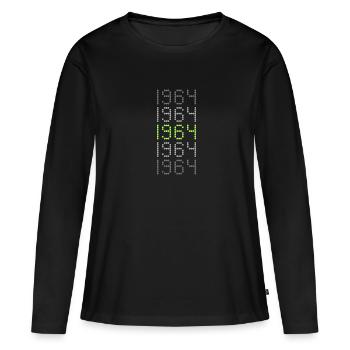 1964 - Frauen Premium Bio Langarmshirt - Schwarz - Vorne - Julia (174cm)