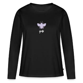 Purple Pastel Bee Gentle Bee Be Gentle - Women's Premium Organic Long Sleeve Shirt - black - Front - Julia (174cm)
