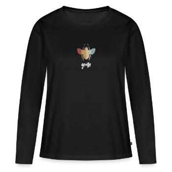 Retro Bee Gentle Biene Be Gentle - Women's Premium Organic Long Sleeve Shirt - black - Front - Julia (174cm)