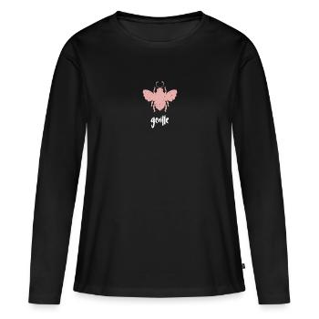 Pink Bee Gentle Bee Be Gentle - Women's Premium Organic Long Sleeve Shirt - black - Front - Julia (174cm)