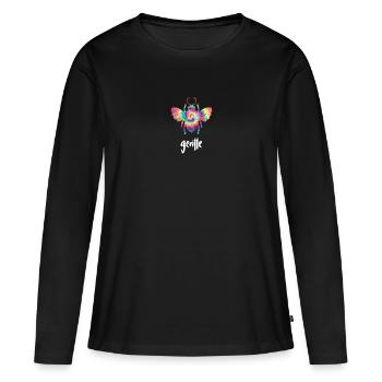 Tie Dye Bee Gentle Biene Be Gentle - Women's Premium Organic Long Sleeve Shirt - black - Front - Julia (174cm)