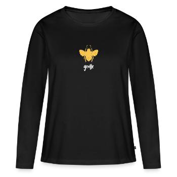 Yellow Bee Gentle Bee Be Gentle - Women's Premium Organic Long Sleeve Shirt - black - Front - Julia (174cm)
