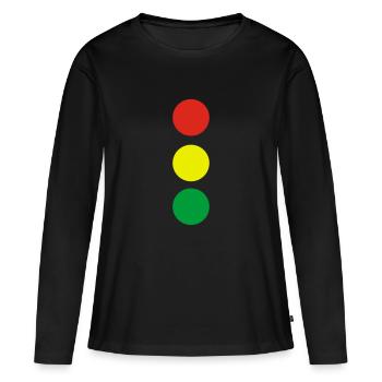 Ampel - Frauen Premium Bio Langarmshirt - Schwarz - Vorne - Julia (174cm)
