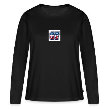 67 Numéro patriotique - T-shirt manches longues Premium bio Femme - noir - Devant - Julia (174cm)