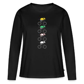 vélo vélos velo velos france maillot champion - T-shirt manches longues Premium bio Femme - noir - Devant - Julia (174cm)