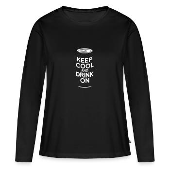keep calm - Women's Premium Organic Long Sleeve Shirt - black - Front - Julia (174cm)