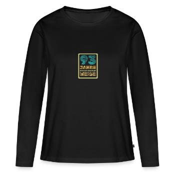 Âge 93 - T-shirt manches longues Premium bio Femme - noir - Devant - Julia (174cm)