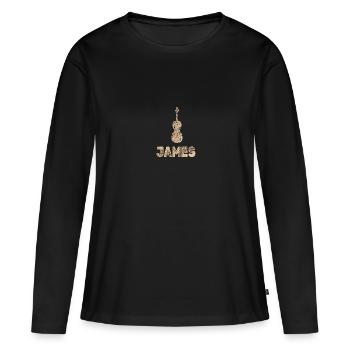 Viola James - T-shirt manches longues Premium bio Femme - noir - Devant - Julia (174cm)