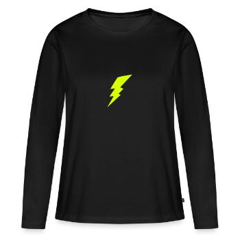 eclair 910 - T-shirt manches longues Premium bio Femme - noir - Devant - Julia (174cm)