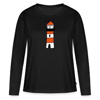 Phare - T-shirt manches longues Premium bio Femme - noir - Devant - Julia (174cm)