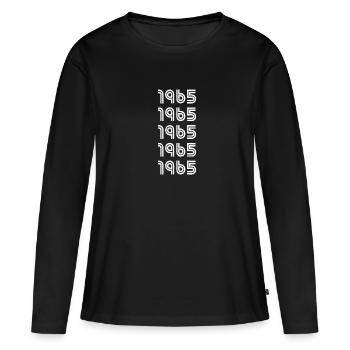Style 1965 - T-shirt manches longues Premium bio Femme - noir - Devant - Julia (174cm)