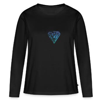 diamant - T-shirt manches longues Premium bio Femme - noir - Devant - Julia (174cm)