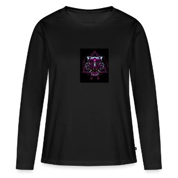 Tigre néon - T-shirt manches longues Premium bio Femme - noir - Devant - Julia (174cm)