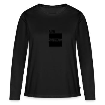 Bier Und Schnaps Strichliste Mit Kreide - Frauen Premium Bio Langarmshirt - Schwarz - Vorne - Julia (174cm)