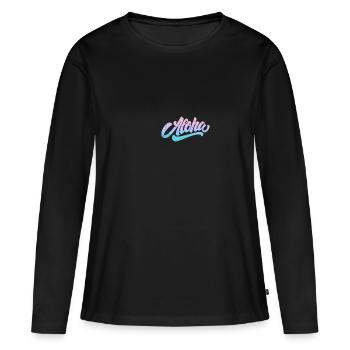 Aloha - T-shirt manches longues Premium bio Femme - noir - Devant - Julia (174cm)