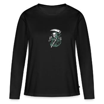 Sensenmann - Frauen Premium Bio Langarmshirt - Schwarz - Vorne - Julia (174cm)