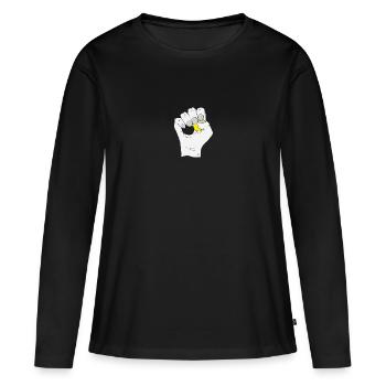 Testicles black yellow - Women's Premium Organic Long Sleeve Shirt - black - Front - Julia (174cm)