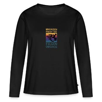 Le freinage salit les jantes - T-shirt manches longues Premium bio Femme - noir - Devant - Julia (174cm)
