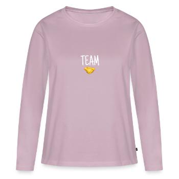 "Team" font imprint - Women's Premium Organic Long Sleeve Shirt - dusky pink - Front - Julia (174cm)