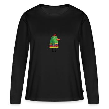 Oiseau étrange - T-shirt manches longues Premium bio Femme - noir - Devant - Julia (174cm)