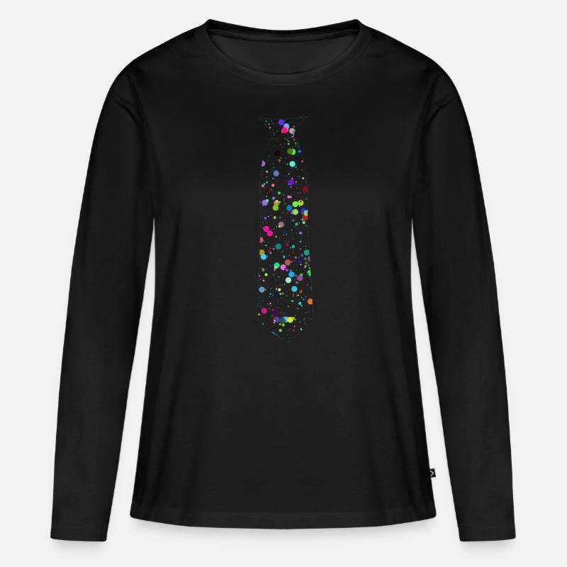 Tie Dots Circles Background Transparent - Women's Premium Organic Long Sleeve Shirt - black