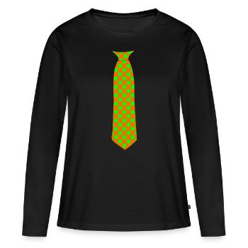 Tie dots green orange - Women's Premium Organic Long Sleeve Shirt - black - Front - Julia (174cm)