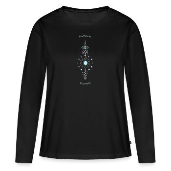 Trouvez la beauté dans la croissance - T-shirt manches longues Premium bio Femme - noir - Devant - Julia (174cm)
