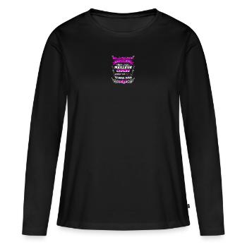Belle-Maman le meilleur cadeau des enfants - T-shirt manches longues Premium bio Femme - noir - Devant - Julia (174cm)
