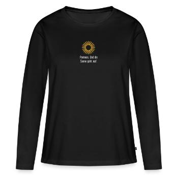 français - T-shirt manches longues Premium bio Femme - noir - Devant - Julia (174cm)