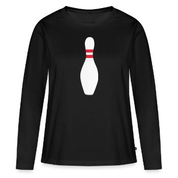 Une pinte de bowling ou de bowling - T-shirt manches longues Premium bio Femme - noir - Devant - Julia (174cm)