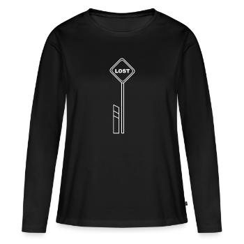 Bouclier perdu - T-shirt manches longues Premium bio Femme - noir - Devant - Julia (174cm)