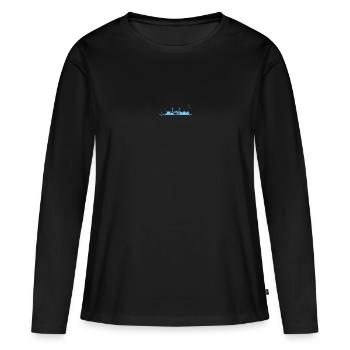 Berlin Heartbeat EKG Spree capital - T-shirt manches longues Premium bio Femme - noir - Devant - Julia (174cm)