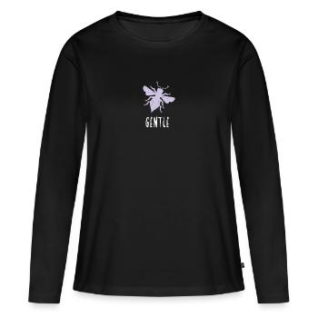 Purple Pastel Bee Gentle Bee Be Gentle - Women's Premium Organic Long Sleeve Shirt - black - Front - Julia (174cm)