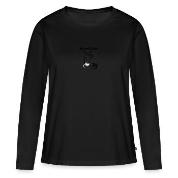 Geile Stute mit Strassstein - Frauen Premium Bio Langarmshirt - Schwarz - Vorne - Julia (174cm)
