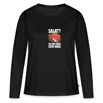 Salat? Grillsaison Grillabend Koch Grill Grillen - Frauen Premium Bio Langarmshirt - Schwarz - Vorne - Julia (174cm)