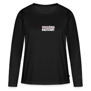 Vorglühen Kaltstart Biertrinker Bierliebhaber Bier - Frauen Premium Bio Langarmshirt - Schwarz - Vorne - Julia (174cm)