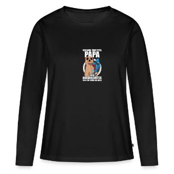 Papa Pfeil und Bogen Bogenschießen Bogenschütze - Frauen Premium Bio Langarmshirt - Schwarz - Vorne - Julia (174cm)