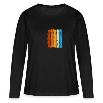 Pfeil und Bogen Bogenschießen Bogenschütze - Frauen Premium Bio Langarmshirt - Schwarz - Vorne - Julia (174cm)