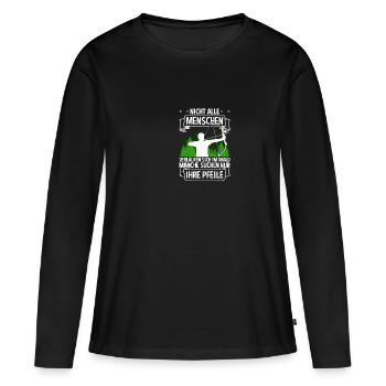 Pfeile Bogen Bogenschießen Bogenschütze - Frauen Premium Bio Langarmshirt - Schwarz - Vorne - Julia (174cm)