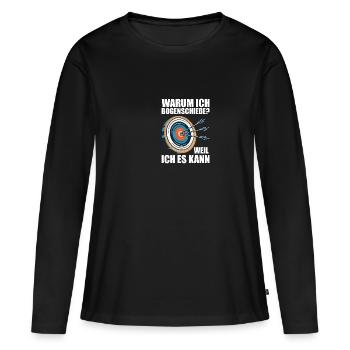 Warum ich Bogenschieße Bogenschießen Bogenschütze - Frauen Premium Bio Langarmshirt - Schwarz - Vorne - Julia (174cm)
