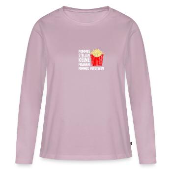 Frites - T-shirt manches longues Premium bio Femme - rose poudré - Devant - Julia (174cm)