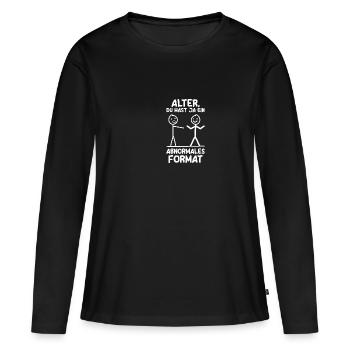 Format anormal Musculation Bodybuilder Gym - T-shirt manches longues Premium bio Femme - noir - Devant - Julia (174cm)