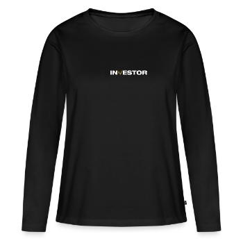 Investisseur Marché Boursier Trader Boursier - T-shirt manches longues Premium bio Femme - noir - Devant - Julia (174cm)