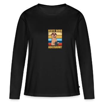 Quilles Quilles Quilles de sport - T-shirt manches longues Premium bio Femme - noir - Devant - Julia (174cm)